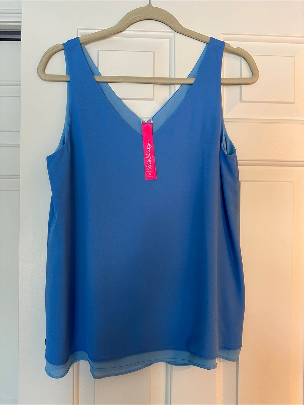 Lily Pulitzer Reversible Blue V-Neck Sleeveless Chiffon Camisole